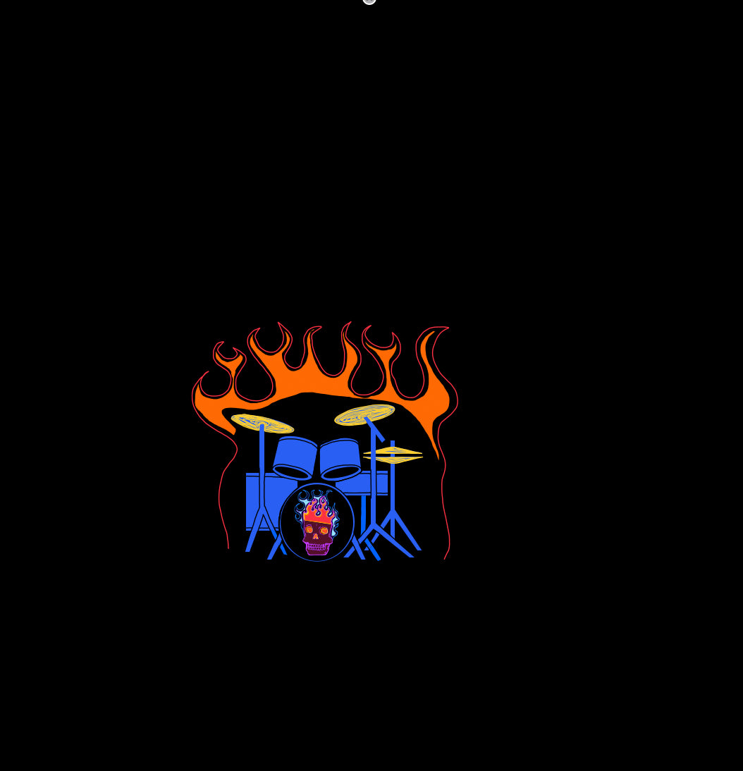 Flaming Skull & Drums Tank Top